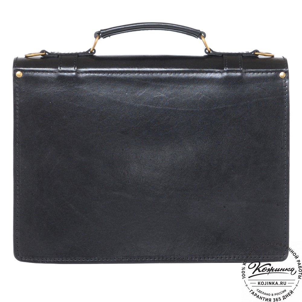 Деловой кожаный портфель "Увертюра" (чёрный)